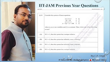 Question  No.18|| Linear Algebra|| System of Equations|| IIT-JAM 2022