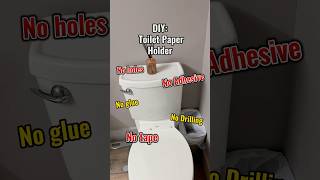 Easy renter friendly DIY toilet paper dispenser - no drill non stick no fuss #DIY #DIYideas #tricks