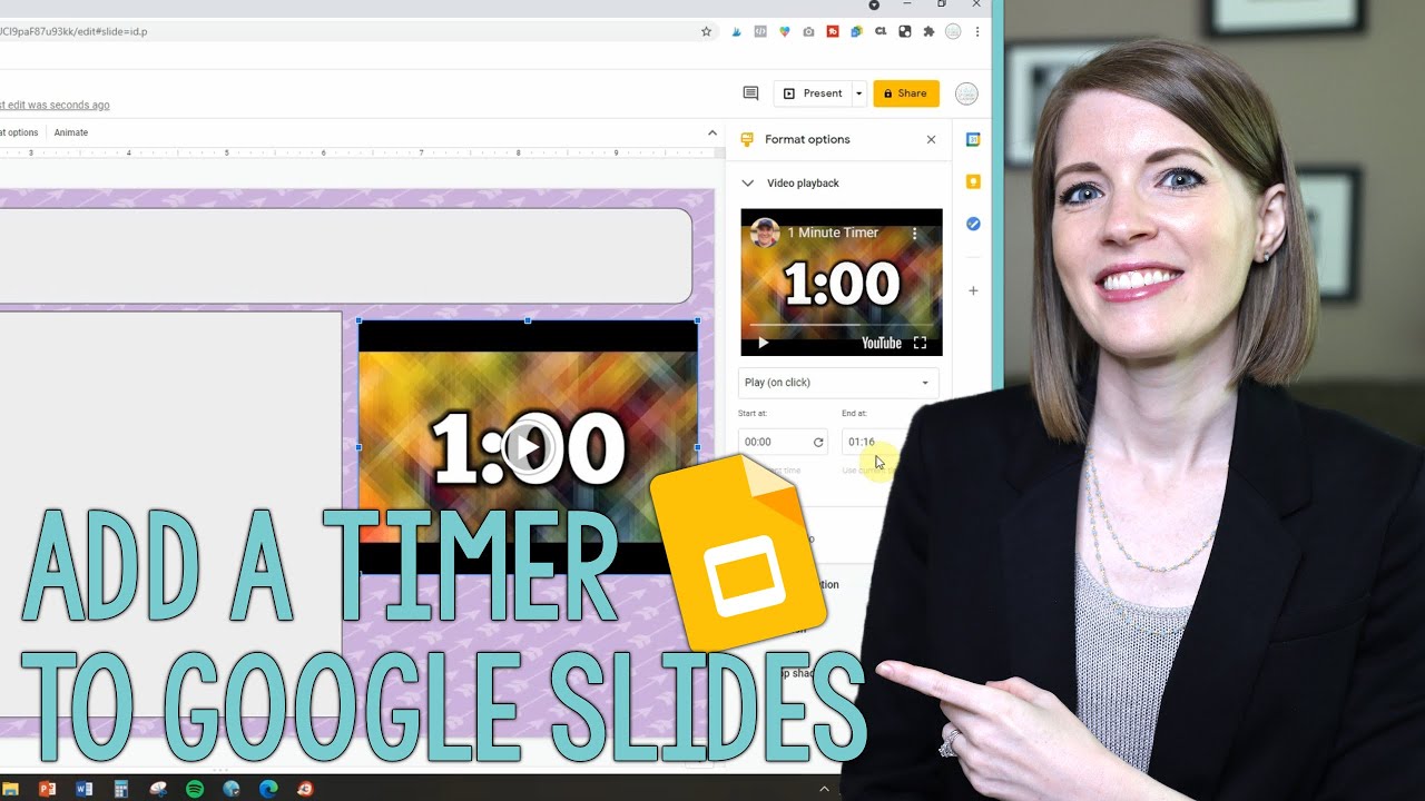 How to ADD TIMER in GOOGLE SLIDES // countdown timer for digital games and centers YouTube