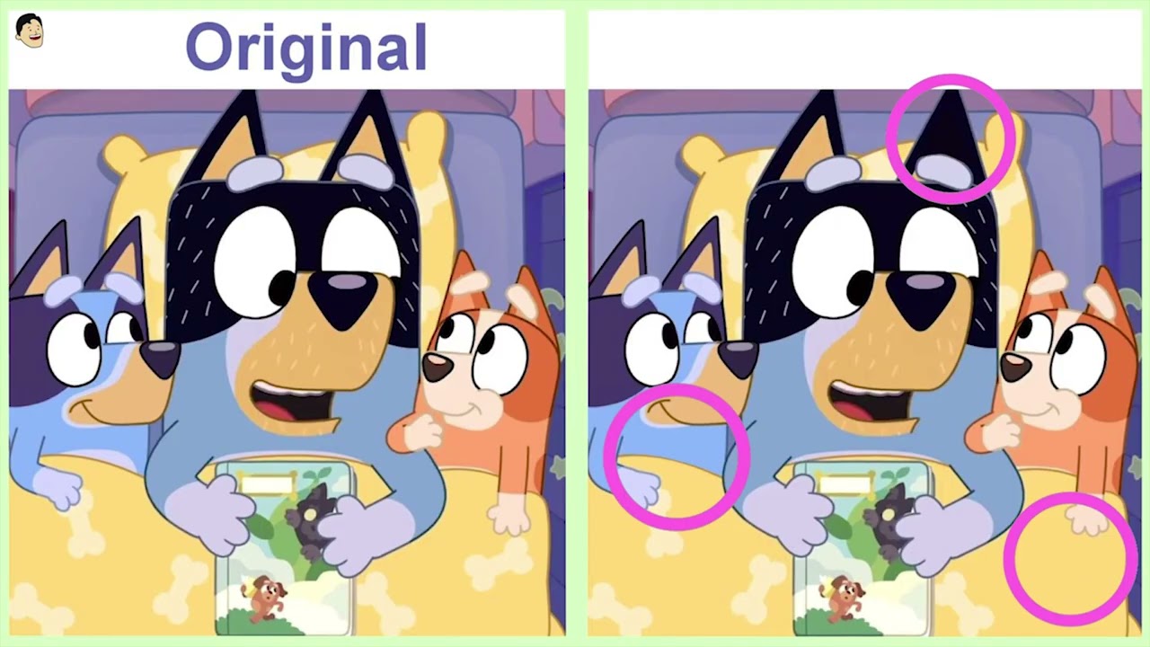 Bluey's Best Moments Find the Difference game! 👍@Easy Little Drawings