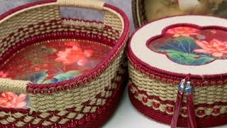 Large Jute Rope Storage Basket with Foam Board Craft Basket Idea for Beginner #diy #craft #handmade