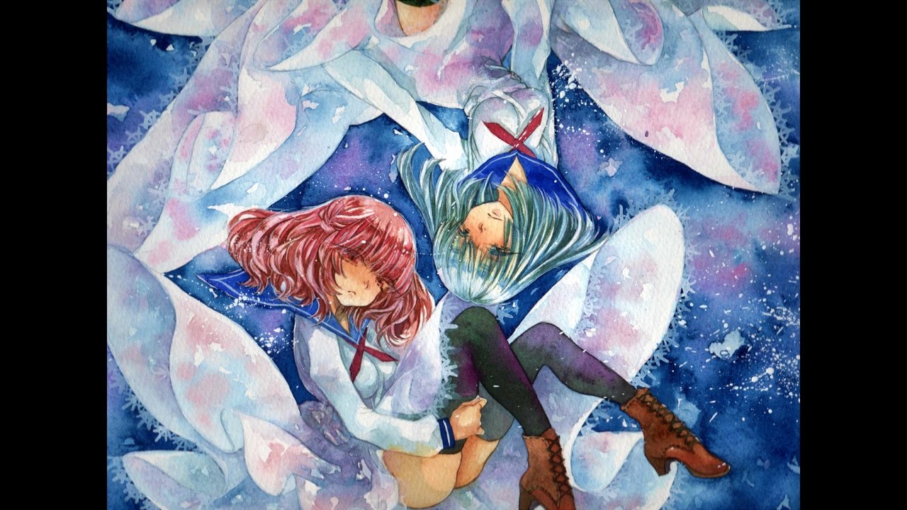 宇宙 女の子 透明水彩 Watercolor Youtube