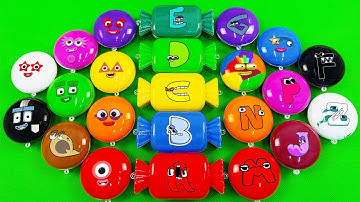 Looking Numberblocks, Alphablocks, Alphabet Lore SLIME With Candy, Cake, Mixed Shapes… Coloring ASMR