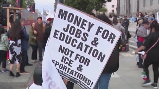 Large crowds take to LA streets for May Day parade