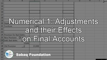 Numerical 1: Adjustments and their Effects on Final Accounts, Accounting Lecture | Sabaq.pk