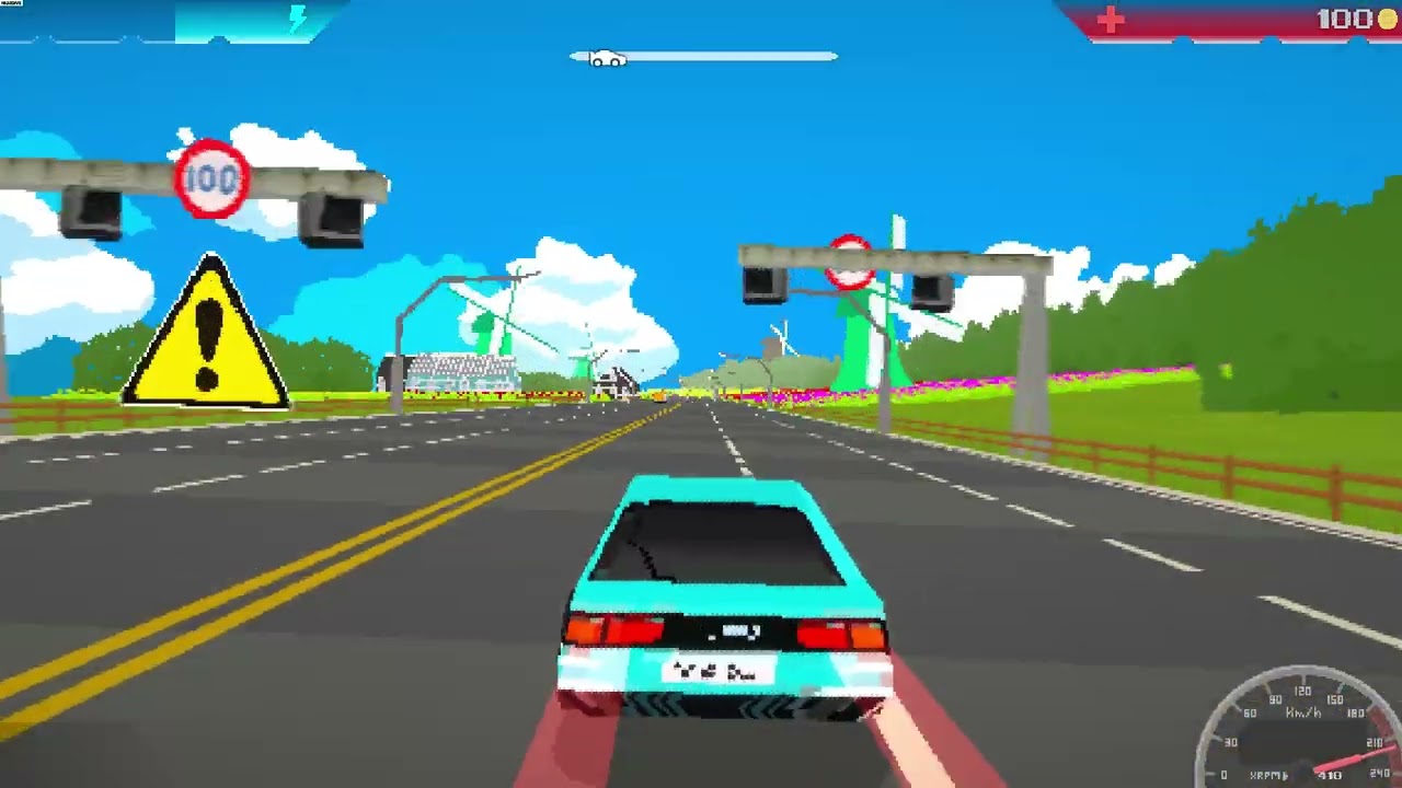 Neodori Forever tem cara de jogo de corrida antigo de PC e pistas