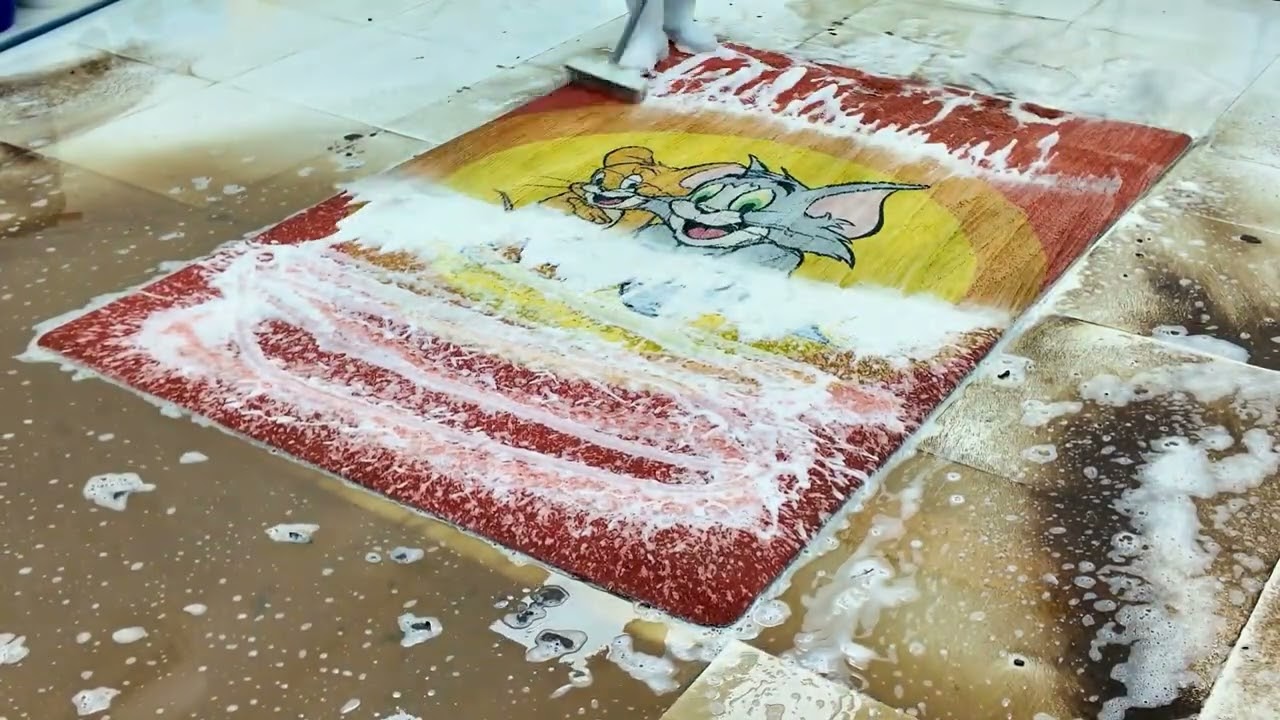 沉浸式解压洗地毯#沉浸式清洗#解压洗地毯#强迫症#深度清洁#清洗地毯