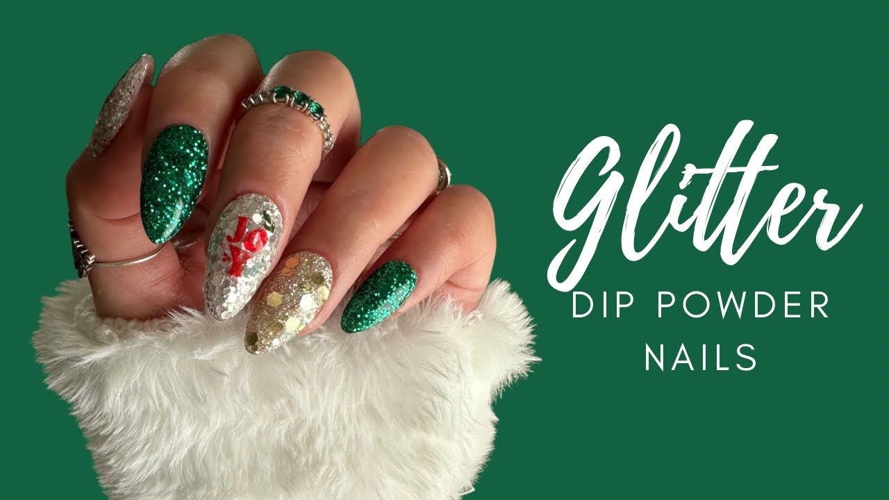 Урок по созданию маникюра с использованием блестящей пудры для наращивания ногтей | Простой дизай...