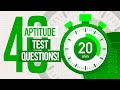 40 APTITUDE TEST QUESTIONS (Includes Practice Questions & Explanations! PASS YOUR TEST WITH 100%!)