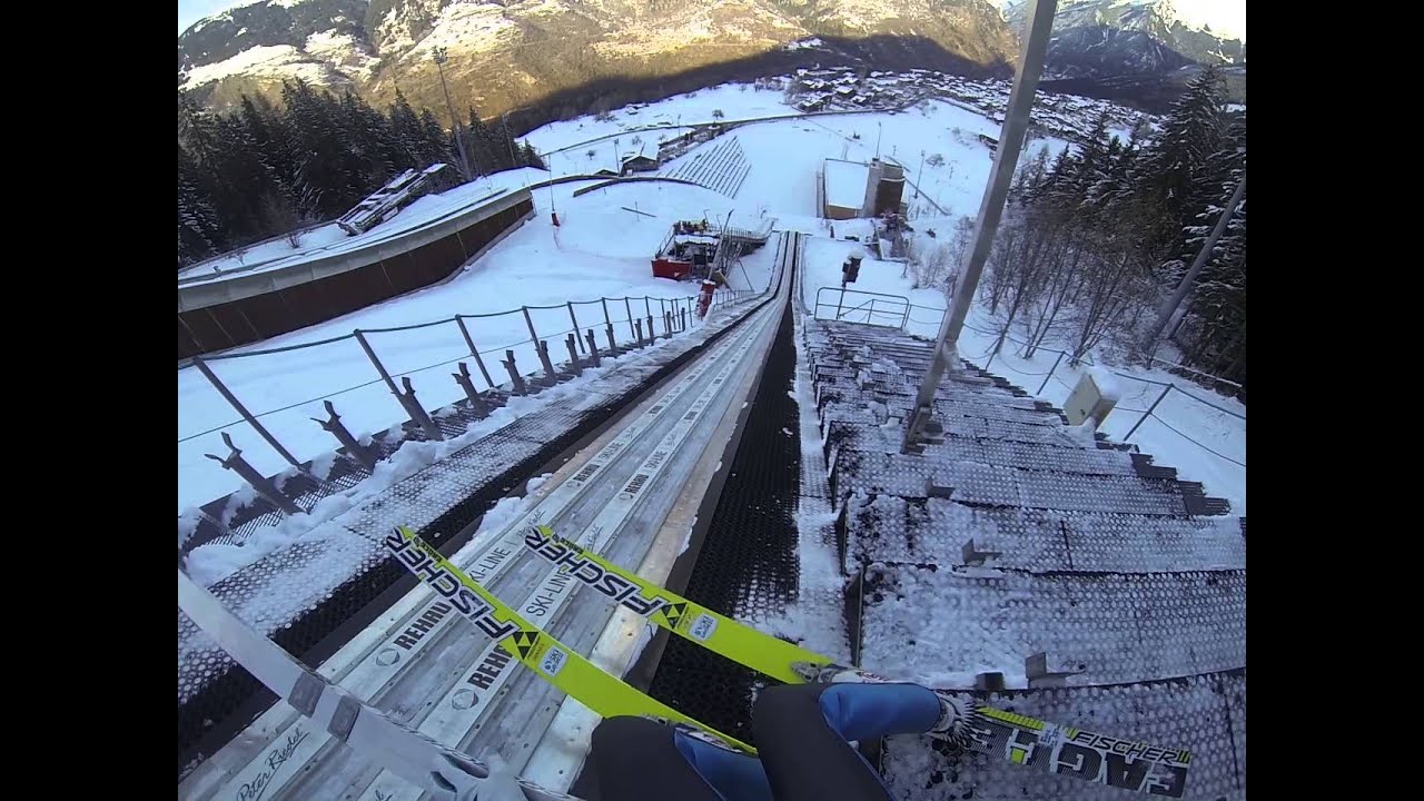 Jonty Learoyd Training on the 90metre Ski Jump in Courchevel 31st Dec