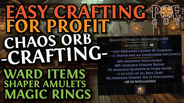 [POE 2023] EASY & SOLID CRAFTING IDEAS | WARD ITEMS, SHAPER AMULETS & MORE| 100% NOOB FRIENDLY GUIDE