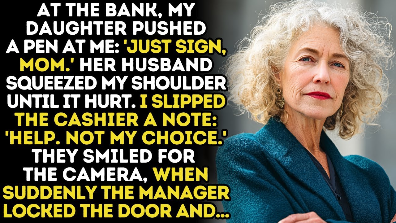 At The Bank, My Daughter Tried To Make Me Sign Everything Away, But the Bank Manager Read My Note