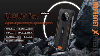 BL8800 Pro  5G+Thermal Kameralı Sağlam Zırhlı Akıllı Telefon 50 MP kamera 8+128GB 5G 8380mAh Batarya Resimi