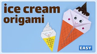 ice cream origami | origami ice cream cone tutorial