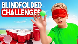 We Tried To Do Challenges Blindfolded | Gaby and Alex Family