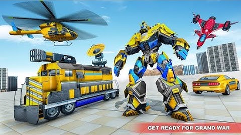 Robot car gameplay 2021 |  Train Robot Car Game – Helicopter Robot Game 2021  #robot