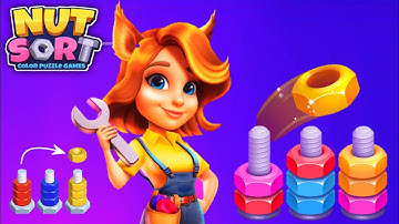 Nut Sort color puzzle game - Gameplay Walkthrough| Level 21-40 (android,iOs)