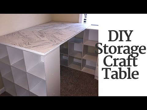 Diy Craft Table With Storage Youtube