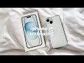 Iphone 15 blue aesthetic unboxing  phone accessories set up  camera test