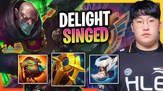 DELIGHT BRINGS BACK SINGED SUPPORT! | HLE Delight Plays Singed Support vs Pyke!  Season 2024