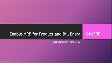 Enable MRP and use it in Product creation and Bill Entry/Print