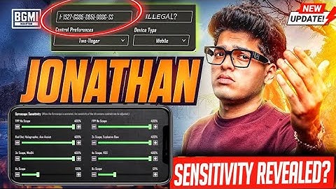 Jonathan Gaming Sensitivity Settings |  Bgmi Sensitivity Settings | Jonathan Sensitivity 2025
