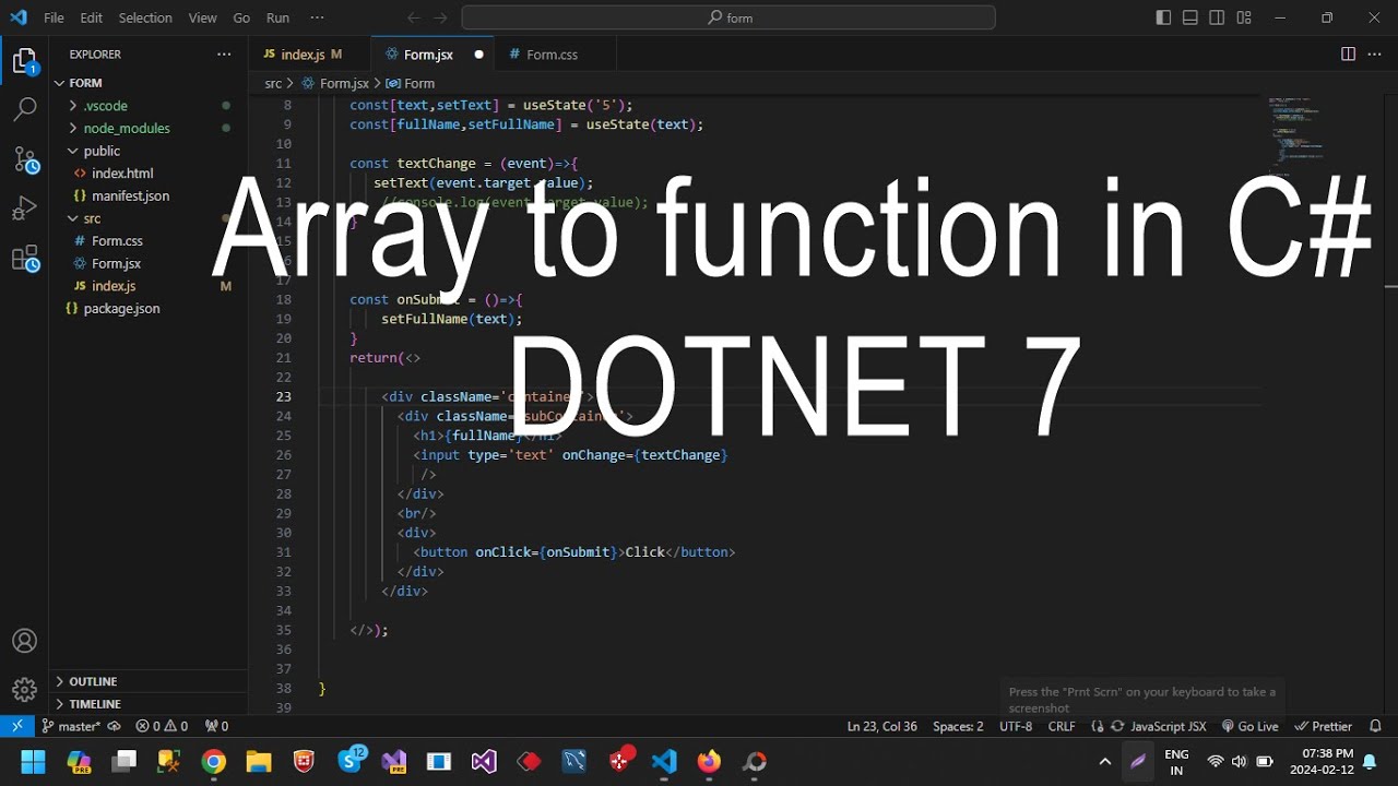 Passing Array To Function in C# Java in hindi Dotnet 7 - YouTube