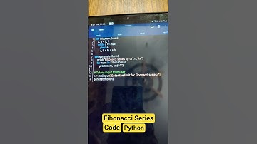 Python Code Fibonacci Series #python #coding #shorts #facebook #code #love #java