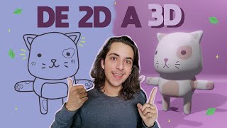 Cómo pasar de 2D a 3D GRATIS | Amor dibuja | Tutorial Blender en Español para principiantes