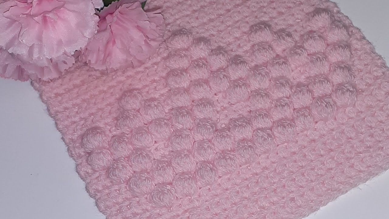 easy crochet tiara ,bobble stitch sqaure , fit for a princess  👸