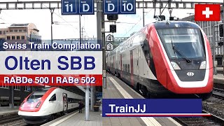 4K Swiss Intercity Trains | SBB RABDe / RABe 502 | SBB ICN RABDe 500 | Olten SBB Switzerland