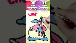 Sand Painting Boat⛵ #shorts #colordsandart #satisfying #art #sandpainting #magicpaintingtv #trending