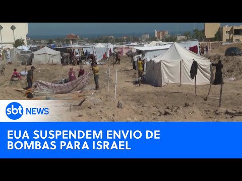 Video estados-unidos-suspende-o-envio-de-bombas-a-israel-sbt-newsna-tv-08-05-24