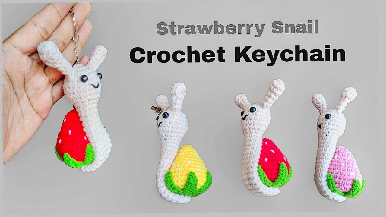စတော်ဘယ်ရီခရု သော့ချိတ်ထိုးနည်း (Strawberry Snail Keychain)