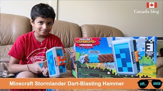 Unboxing NERF Minecraft Stormlander Dart-Blasting Hammer