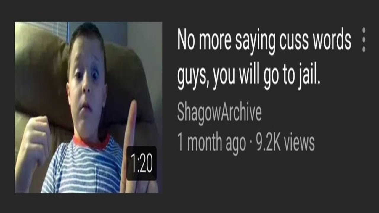 No more saying cuss words... YouTube