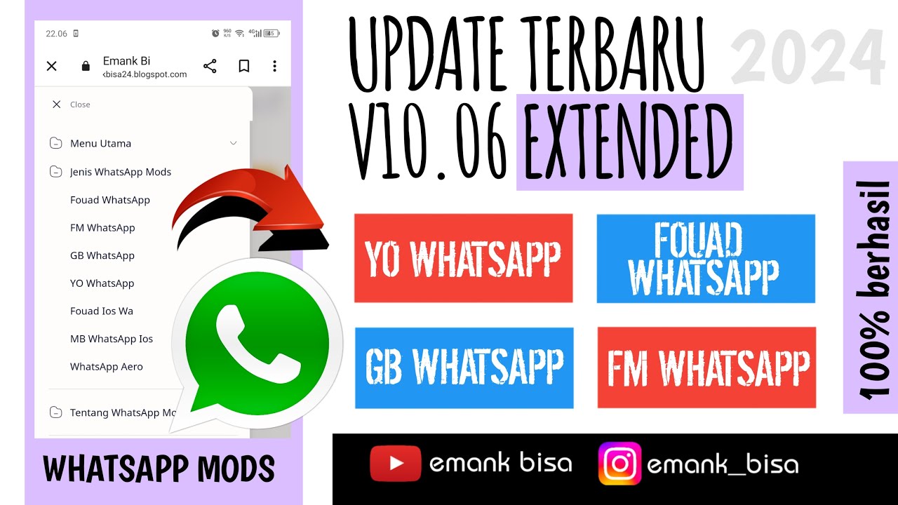 update whatsapp mod v10.06 Extended jenis yo whatsapp gb whatsapp