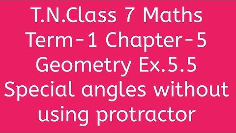 T.N.Class 7 Maths | Term.1 Chapter.5,Geometry || Ex.5.5  Angle bisector ||#marrsmaths