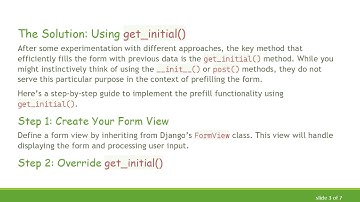 How to Prefill a Form with Data from the Same Form in Django
