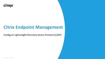 Citrix Endpoint Management: Configure Lightweight Directory Access Protocol (LDAP)