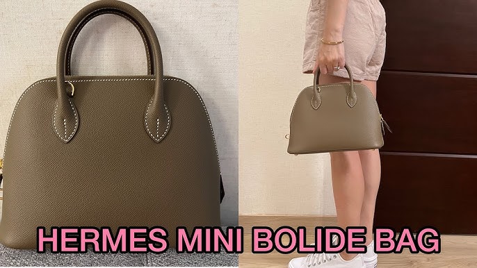 Hermes Mini Bolide 1923 Bag Mauve Sylvestre Chevre Leather Palladium H –  Mightychic