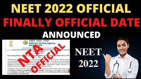NEET 2022 EXAM Date & Application Form Out By NTA|NEET 2022 Official Finally Official Date Announced