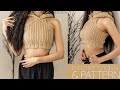 Crochet Sleeveless Cropped Turtleneck Hoodie | Pattern & Tutorial DIY