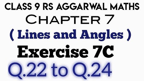 Exercise 7C Q.22 to Q.24 Class 9 RS Aggarwal Maths