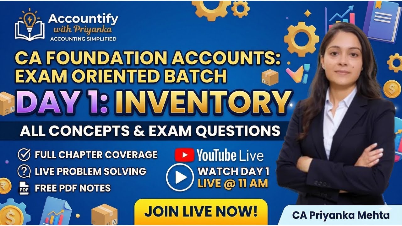 Day 1 - Inventory | CA Foundation | Exam Oriented Batch | May 2026 ...