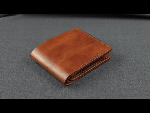 Кошелек из кожи своими руками + выкройка. Простой бифолд / Leather wallet handmade DIY + pattern