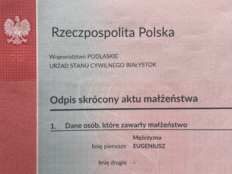 Замена свидетельства о браке и свидетельства о рождении на польское