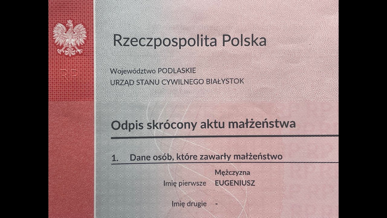 Замена свидетельства о браке и свидетельства о рождении на польское ...