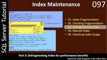 Maintain Index | Part 3 - Defragmenting Index | SSMS TSQL Tutorial #97