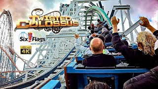 2024 Twisted Colossus Roller Coaster On Ride Back Seat 4K Pov Six Flags Magic Mountain